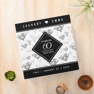 Elegant 60th Diamond Wedding Anniversary Binder