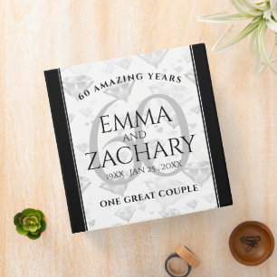 Elegant 60th Diamond Wedding Anniversary Binder
