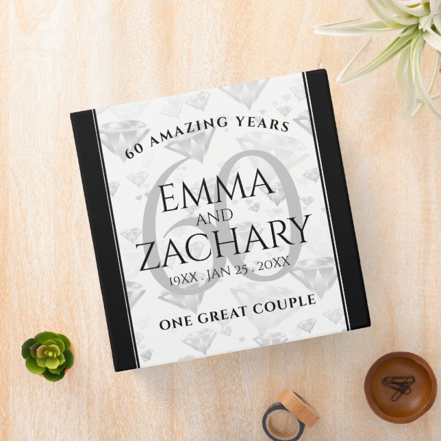 Elegant 60th Diamond Wedding Anniversary Binder (In Situ)