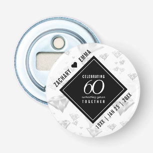 Elegant 60th Diamond Wedding Anniversary Bottle Opener