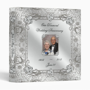 Elegant 60th Wedding Anniversary 1" Photo Binder