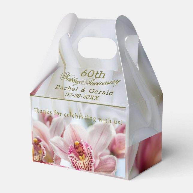 Elegant 60th Wedding Anniversary Favor Box (Front Side)