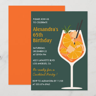 Elegant 65th birthday invitations Cocktail Modern
