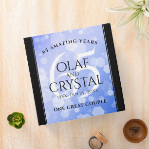 Elegant 65th Blue Sapphire Wedding Anniversary Binder