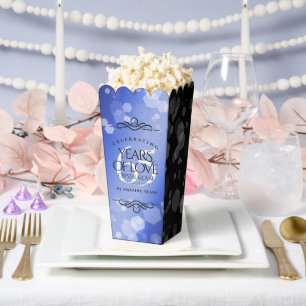Elegant 65th Blue Sapphire Wedding Anniversary Favor Box