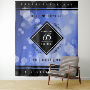 Elegant 65th Blue Sapphire Wedding Anniversary Tapestry