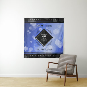 Elegant 65th Blue Sapphire Wedding Anniversary Tapestry