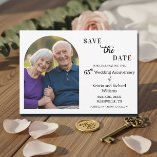 Elegant 65th Wedding Anniversary Photo Save The Date