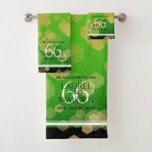 Elegant 66th Titanite Wedding Anniversary Bath Towel Set