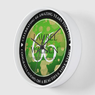 Elegant 66th Titanite Wedding Anniversary Clock