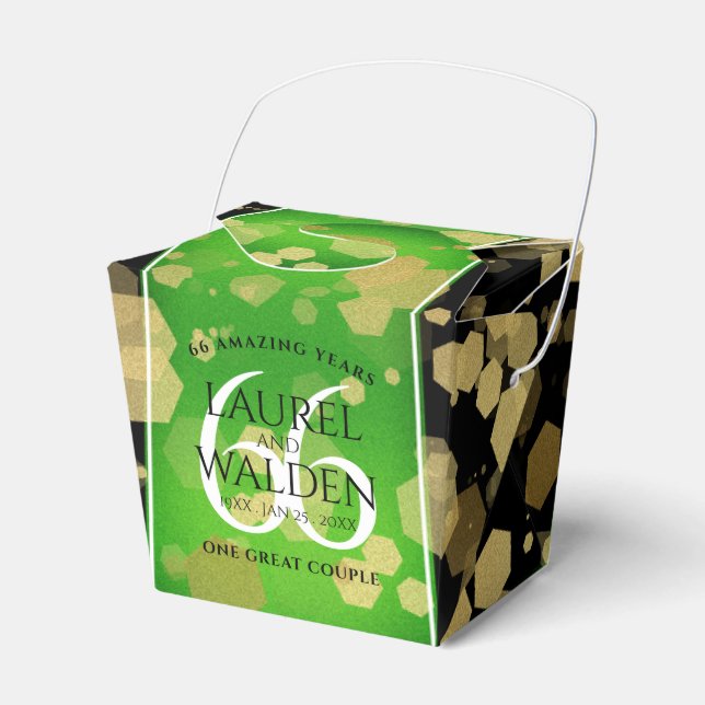 Elegant 66th Titanite Wedding Anniversary Favor Box (Front Side)