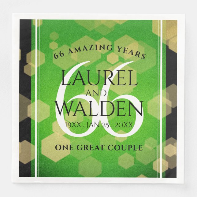 Elegant 66th Titanite Wedding Anniversary Napkin (Front)