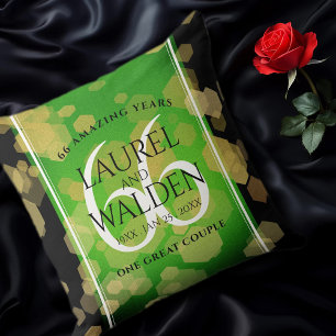 Elegant 66th Titanite Wedding Anniversary Throw Pillow