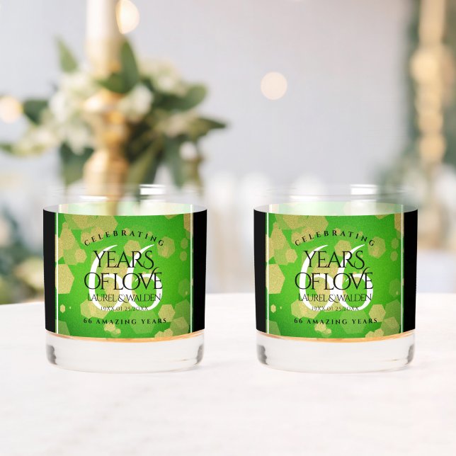 Elegant 66th Titanite Wedding Anniversary Whiskey Glass (Insitu (Wedding))