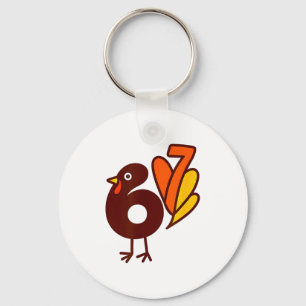 Elegant 67 Turkey Bird Six Seven Silhouette Fall S Keychain