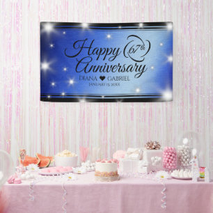 Elegant 67th Star Sapphire Wedding Anniversary Banner