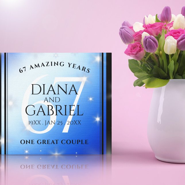 Elegant 67th Star Sapphire Wedding Anniversary Canvas Print (Creator Uploaded)