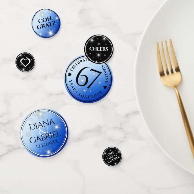 Elegant 67th Star Sapphire Wedding Anniversary Confetti (Group)