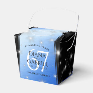 Elegant 67th Star Sapphire Wedding Anniversary Favor Box