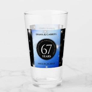 Elegant 67th Star Sapphire Wedding Anniversary Glass