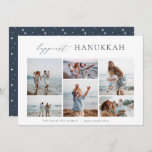 Elegant 6 Photo Collage Happiest Hanukkah Holiday Card<br><div class="desc">Share cheer with these modern minimal Hanukkah holiday cards featuring 6 of your favourite photos in a horizontal grid collage layout. "Happiest Hanukkah" appears at the top in hand lettered calligraphy and classic serif lettering. Personalize this elegant minimalist design with your family name and the year beneath.</div>