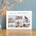 Elegant 6 Photo Collage Happiest Hanukkah Holiday Card<br><div class="desc">Share cheer with these modern minimal Hanukkah holiday cards featuring 6 of your favourite photos in a horizontal grid collage layout. "Happiest Hanukkah" appears at the top in hand lettered calligraphy and classic serif lettering. Personalize this elegant minimalist design with your family name and the year beneath.</div>