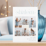 Elegant 6 Photo Collage Shalom Hanukkah Holiday Card<br><div class="desc">Share cheer with these modern Hanukkah holiday cards featuring 6 of your favourite photos in a grid collage layout. "Shalom" appears at the top in connected lettering adorned with tiny stars. Personalize with your holiday greeting,  family name and the year at the lower right.</div>