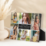 Elegant 6 Photo Graduation Collage Plaque<br><div class="desc">Celebrate your graduate in style by showcasing their 6 favourite senior portraits on this photo collage plaque sign. Classic black and white colours. The black background colour can be customized to match school or photo colours. Makes a beautiful keepsake to display in your home.</div>