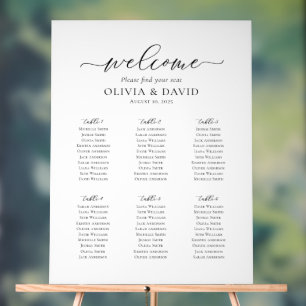 Elegant 6 Tables Welcome Acrylic Seating Chart