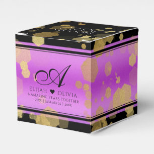 Elegant 6th 33rd Amethyst Wedding Anniversary Favor Box