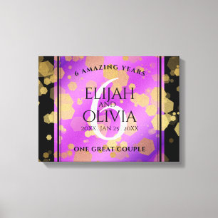 Elegant 6th Amethyst Wedding Anniversary Canvas Print