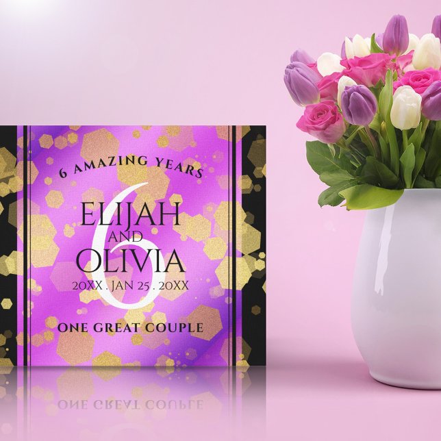 Elegant 6th Amethyst Wedding Anniversary Canvas Print (Creator Uploaded)