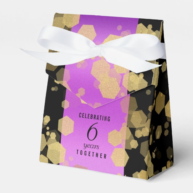 Elegant 6th Amethyst Wedding Anniversary Favor Box (Front Side)