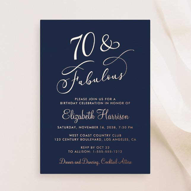 Elegant 70 And Fabulous Blue 70th Birthday Party (Creator Uploaded)