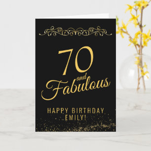 Elegant 70 and Fabulous Ornament 70th Birthday Card
