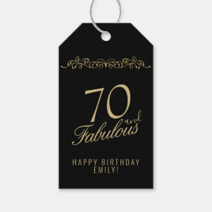 Elegant 70 and Fabulous Ornament 70th Birthday Gift Tags