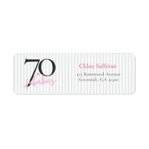 Elegant 70 & Fabulous Pink Script Birthday Party