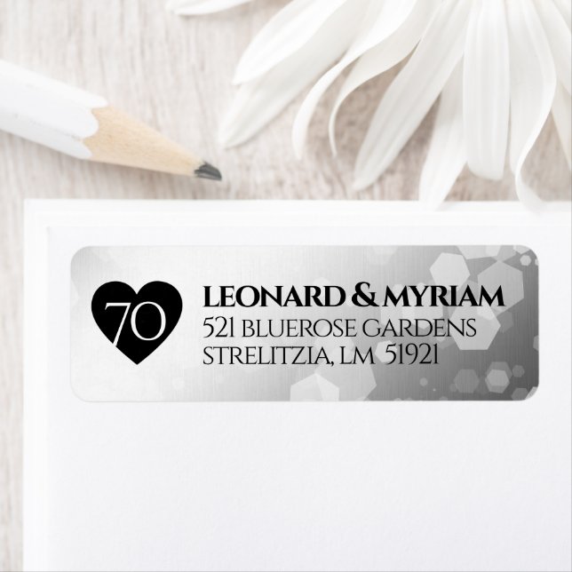 Élégant 70e anniversaire de Mariage Platinum (En situation)
