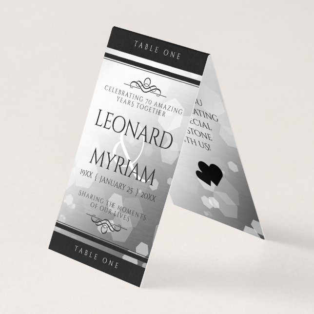 Élégant 70e anniversaire de Mariage Platinum (Front)