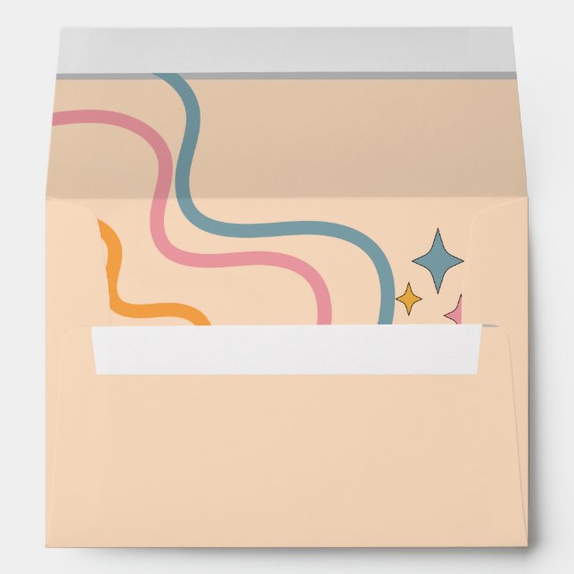 Elegant 70s Envelope with #FFE0C2 Background and G (Back (Bottom))