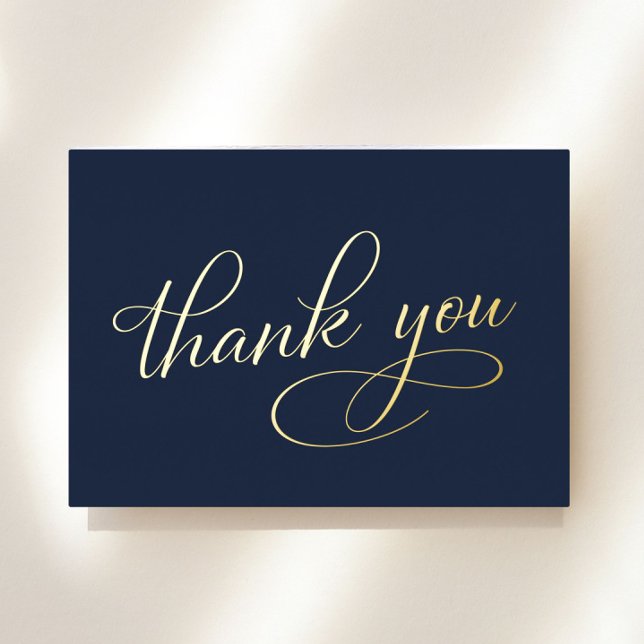 Elegant 70th Birthday Blue Foil Thank You Card (Creator Uploaded)