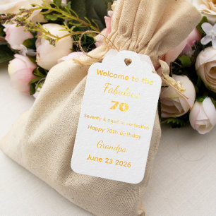 Elegant 70th birthday funny quote gift tags