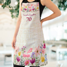 Elegant 70th Birthday Gift for Her Linen Floral