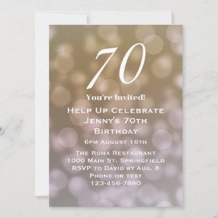 Elegant 70th Birthday Invitation For Her