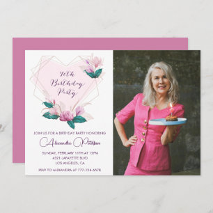 Elegant 70th birthday invitations Floral Photo