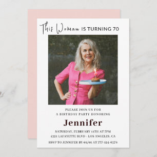 Elegant 70th birthday invitations for her Photo