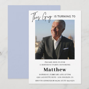 Elegant 70th birthday invitations Men Photo