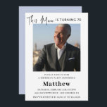 Elegant 70th birthday invitations Men Photo<br><div class="desc">Elegant 70th birthday invitations Men Photo Modern</div>