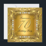 Elegant 70th Birthday Party Elite Gold Diamonds Invitation<br><div class="desc">Elegant 70th Birthday Party Elite Gold Diamonds Elegant Women's 70 Birthday Party. Elite Birthday Party Ornate Gold. Elegant Birthday Invitation Birthday Party. Customize with your own details. Matching RSVP available. Birthday Party. All Occasions Fabulous Elegant Events for Women Party Invites, just customize to the age you want! Party birthday invites...</div>