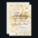 Elegant 70th Birthday Party Floral Gold  Invitation<br><div class="desc">Elegant 70th Birthday Party Floral Gold invitation template.</div>